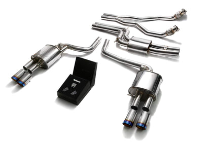 Audi S5 B8 4.2 V8 FSI CoupéCabriolet (2007-2012) Front Y Pipe + Mid Pipe With Resonator + Valvetronic Mufflers + Wireless Remote Control Kits + Quad Blue Coated Tips