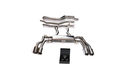 BMW X4M F98 X4M (2019- present) (Fit to OE Exhaust Actuator)(non-opf model only) Front Pipe  + Mid Pipes  + Muffler  + Valvetronic Muffler Adapters  + Wireless Remote Control Kits  + Quad Chrome Silver Tips