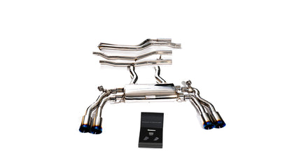 BMW X3M F97 X3M (2019- present)  (SOLENOID VALVE)(non-opf model only) Front Pipe + Mid Pipes + Muffler + Valvetronic Muffler Adapters + Wireless Remote Control Kits + Quad Blue Coated Tips